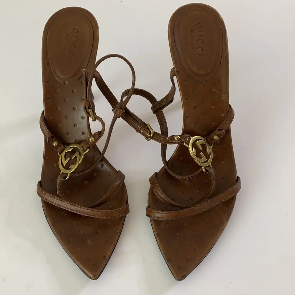 Gucci Brown Strappy Sandals - Picture 4 of 7